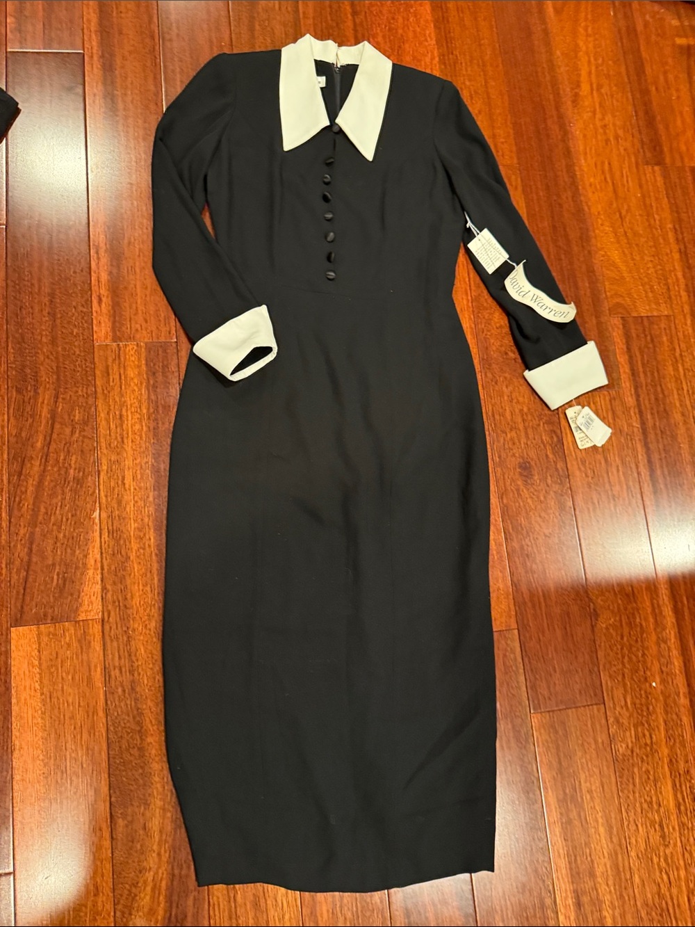 *NWT Vintage Black and White Collared Dress